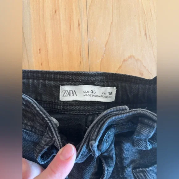 Zara  Girls Jeans. Black.  Wide-Leg Jeans. - Picture 4 of 6